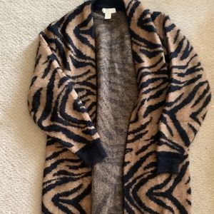 H&M tiger striped print cardigan
